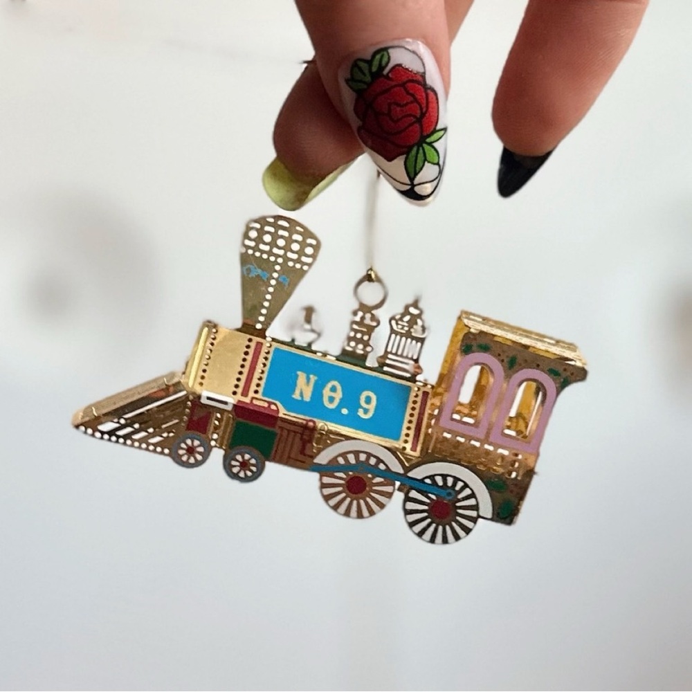 NIP Vintage 80s Classic Ornaments brass no. 9 train ornament